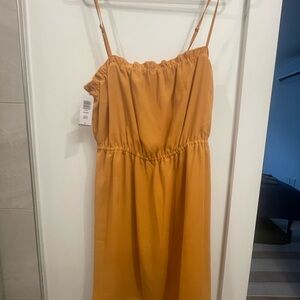 Orange Spaghetti Strap Dress
